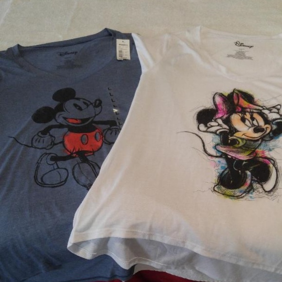 Disney Tops - 2 Mickey & Minnie t-shirts